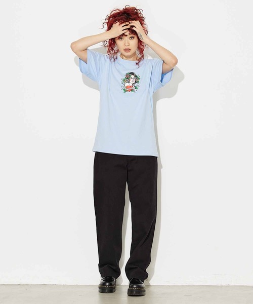 X-girl(エックスガール)の「X-girl × YUSUKE GIRL S/S TEE(Tシャツ/カットソー・レディース・ライトブルー/アッシュグレー/ホワイト・S/M/L/XL)」の11枚目の写真