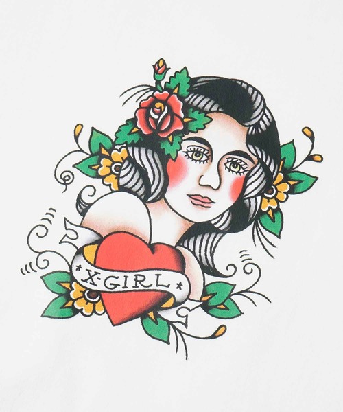 X-girl(エックスガール)の「X-girl × YUSUKE GIRL S/S TEE(Tシャツ/カットソー・レディース・ライトブルー/アッシュグレー/ホワイト・S/M/L/XL)」の16枚目の写真