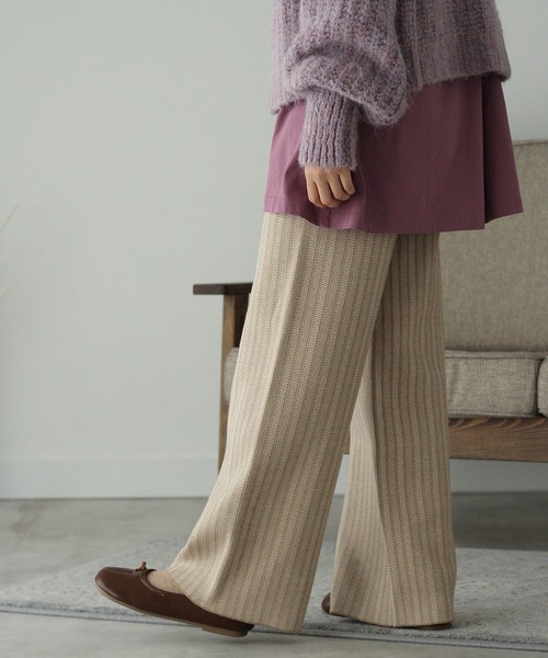 Crisp（クリスプ）の「ジャカードニットパンツ（その他パンツ・レディース・ブラック/ベージュ・FREE）」の11枚目の写真