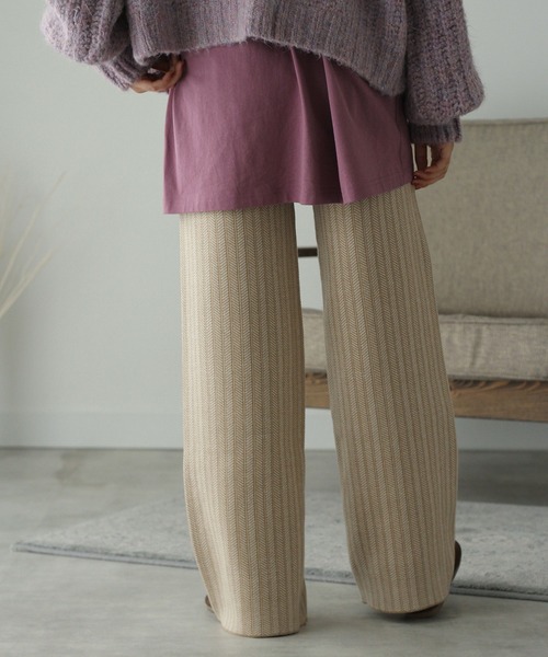 Crisp（クリスプ）の「ジャカードニットパンツ（その他パンツ・レディース・ブラック/ベージュ・FREE）」の3枚目の写真