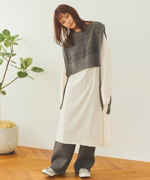Crisp（クリスプ）の「ジャカードニットパンツ（その他パンツ・レディース・ブラック/ベージュ・FREE）」の19枚目の写真