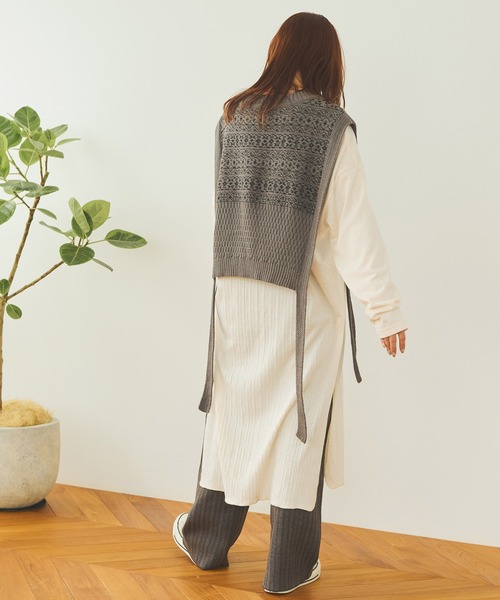 Crisp（クリスプ）の「ジャカードニットパンツ（その他パンツ・レディース・ブラック/ベージュ・FREE）」の4枚目の写真