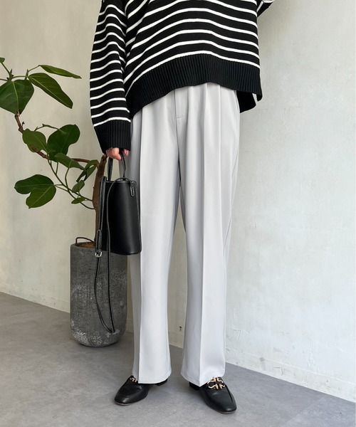 prose verse（プロズヴェール）の「2タックセンタープレススラックス（その他パンツ・レディース・ライトグレー/ブラウン/グレー・FREE）」の2枚目の写真