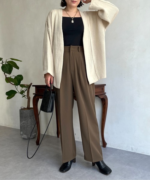 prose verse（プロズヴェール）の「2タックセンタープレススラックス（その他パンツ・レディース・ライトグレー/ブラウン/グレー・FREE）」の4枚目の写真