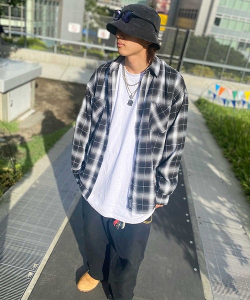 STORMY（ストーミー）の「ストーミー STORMY hombre check flannel SHIRTS シャツ オンブレーチェック フランネルシャツ（シャツ/ブラウス・メンズ・グリーン/ホワイト×ブラック・LARGE/X-LARGE/MEDIUM）」の2枚目の写真