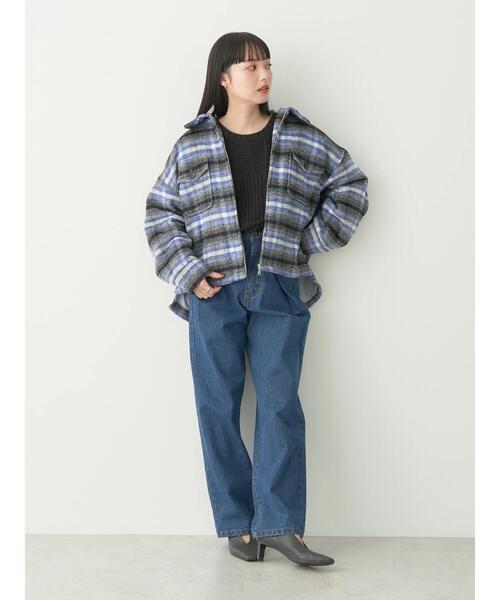 MIESROHE ミースロエ フロントタックデニムパンツ 濃紺 サイズ0 セール】フロントタックデニムパンツ（デニムパンツ）｜earth