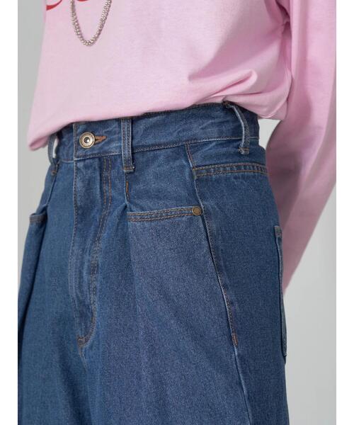 earth music&ecology(アースミュージックアンドエコロジー)の「フロントタックデニムパンツ(その他パンツ・レディース・ライトインディゴブルー/ブルー系その他・S/M)」の20枚目の写真