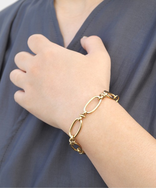 ieLS（イエルズ）の「金属アレルギー対応「ieLS」ステンレス　チェーンブレスレット　IKS1334（ブレスレット・メンズ・シルバー/ゴールド・ONE SIZE）」の5枚目の写真