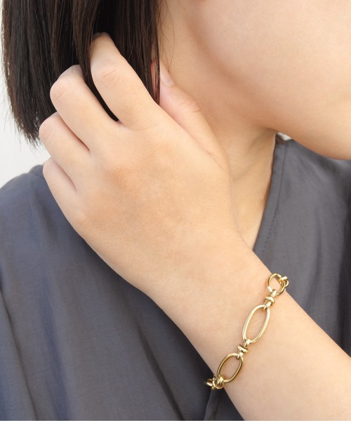 ieLS（イエルズ）の「金属アレルギー対応「ieLS」ステンレス　チェーンブレスレット　IKS1334（ブレスレット・メンズ・シルバー/ゴールド・ONE SIZE）」の3枚目の写真