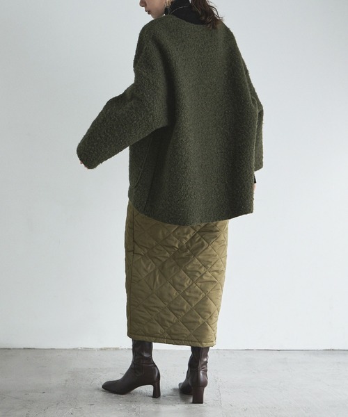 etoll.(エトル)の「フェイクリングウールオーバーカーディガン(カーディガン/ボレロ・レディース・モカ/グレイッシュベージュ/カーキ/ブラック・M)」の21枚目の写真