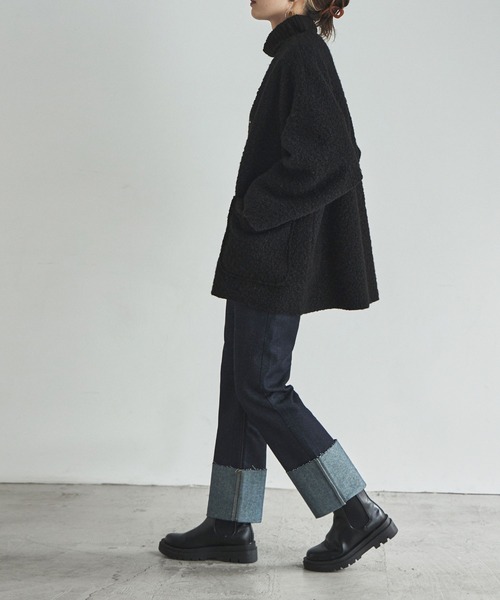 etoll.(エトル)の「フェイクリングウールオーバーカーディガン(カーディガン/ボレロ・レディース・モカ/グレイッシュベージュ/カーキ/ブラック・M)」の19枚目の写真