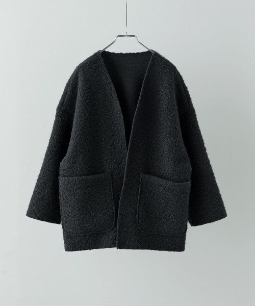 etoll.(エトル)の「フェイクリングウールオーバーカーディガン(カーディガン/ボレロ・レディース・モカ/グレイッシュベージュ/カーキ/ブラック・M)」の12枚目の写真