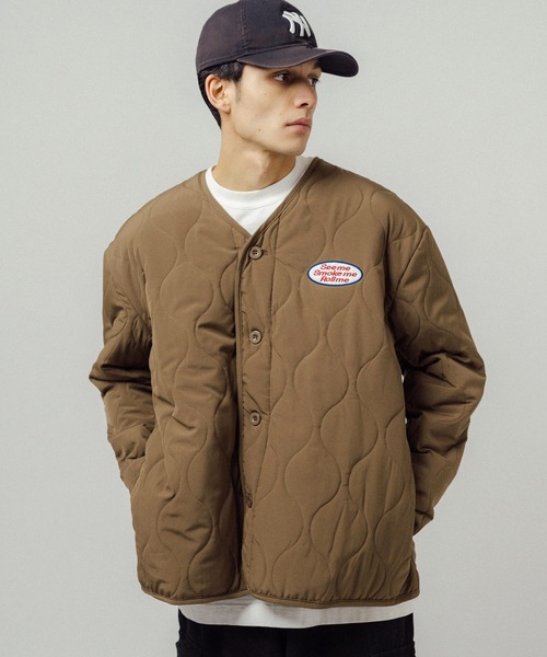 Ressaca(レサーカ)の「オーバーサイズ ワンポイントロゴ ワッペンキルト刺繍ジャケット(ブルゾン・メンズ・ブラック/カーキ/モカ・L/M)」の3枚目の写真