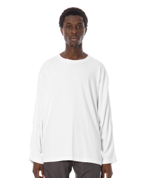 Sandinista(サンディニスタ)の「Herringbone Tape L-S Tee / 袖ヘリンボーンテープ付き長袖Tシャツ(Tシャツ/カットソー・メンズ・ホワイト/オリーブ/チャコールグレー/ベージュ/ネイビー・MEDIUM/SMALL/LARGE)」の2枚目の写真
