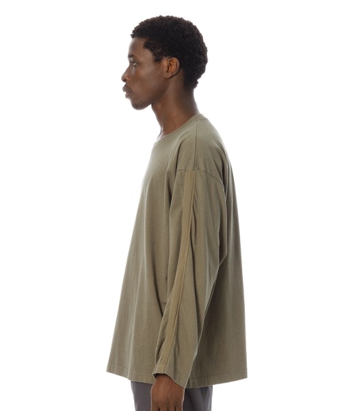 Sandinista(サンディニスタ)の「Herringbone Tape L-S Tee / 袖ヘリンボーンテープ付き長袖Tシャツ(Tシャツ/カットソー・メンズ・ホワイト/オリーブ/チャコールグレー/ベージュ/ネイビー・MEDIUM/SMALL/LARGE)」の8枚目の写真