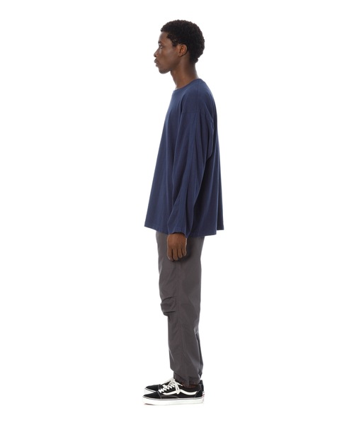 Sandinista(サンディニスタ)の「Herringbone Tape L-S Tee / 袖ヘリンボーンテープ付き長袖Tシャツ(Tシャツ/カットソー・メンズ・ホワイト/オリーブ/チャコールグレー/ベージュ/ネイビー・MEDIUM/SMALL/LARGE)」の12枚目の写真