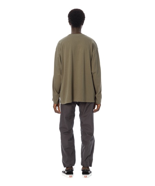 Sandinista(サンディニスタ)の「Herringbone Tape L-S Tee / 袖ヘリンボーンテープ付き長袖Tシャツ(Tシャツ/カットソー・メンズ・ホワイト/オリーブ/チャコールグレー/ベージュ/ネイビー・MEDIUM/SMALL/LARGE)」の15枚目の写真