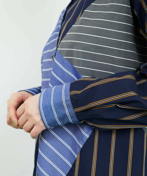 FRAPBOIS（フラボア）の「ストラシャツ（シャツ/ブラウス・レディース・ネイビー/ブルー・1/2）」の7枚目の写真