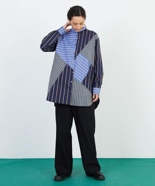 FRAPBOIS（フラボア）の「ストラシャツ（シャツ/ブラウス・レディース・ネイビー/ブルー・1/2）」の16枚目の写真