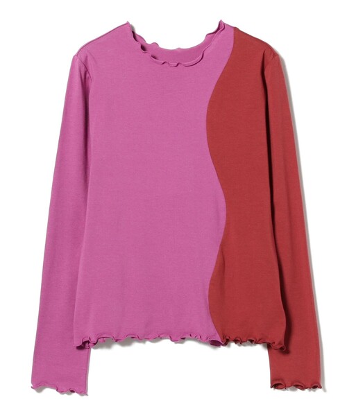 Ray BEAMS（レイビームス）の「Ray BEAMS / カーブ キリカエ バイカラー Tシャツ（Tシャツ/カットソー・レディース・ホワイト/レッド系その他・ONE SIZE）」の17枚目の写真