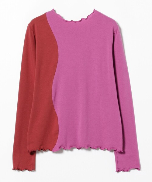 Ray BEAMS（レイビームス）の「Ray BEAMS / カーブ キリカエ バイカラー Tシャツ（Tシャツ/カットソー・レディース・ホワイト/レッド系その他・ONE SIZE）」の20枚目の写真