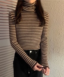 Nia | Nia(ニア)/【冬の定番】【着回しアイテム】ボーダータートルネック(ニット/セーター)