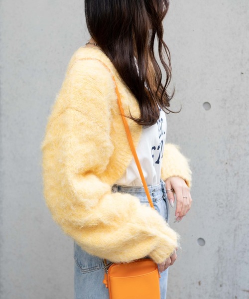 WEGO(ウィゴー)の「WEGO/メランジニットボレロ(カーディガン/ボレロ・レディース・イエロー/ピンク/ライトグレー/パープル・FREE)」の15枚目の写真