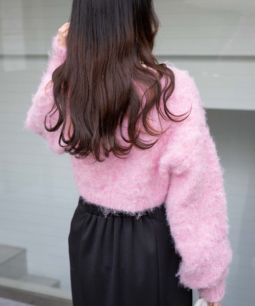 WEGO(ウィゴー)の「WEGO/メランジニットボレロ(カーディガン/ボレロ・レディース・イエロー/ピンク/ライトグレー/パープル・FREE)」の21枚目の写真