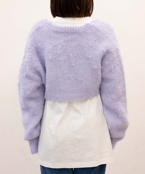 WEGO(ウィゴー)の「WEGO/メランジニットボレロ(カーディガン/ボレロ・レディース・イエロー/ピンク/ライトグレー/パープル・FREE)」の8枚目の写真