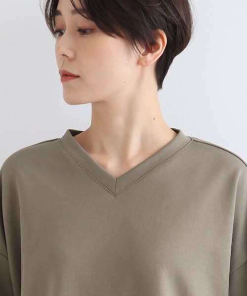 INDIVI(インディヴィ)の「【LIFE/SETUP可能】バイカラーリバートップス(Tシャツ/カットソー・レディース・ライトグレー/ブラウン系その他・34/38)」の7枚目の写真
