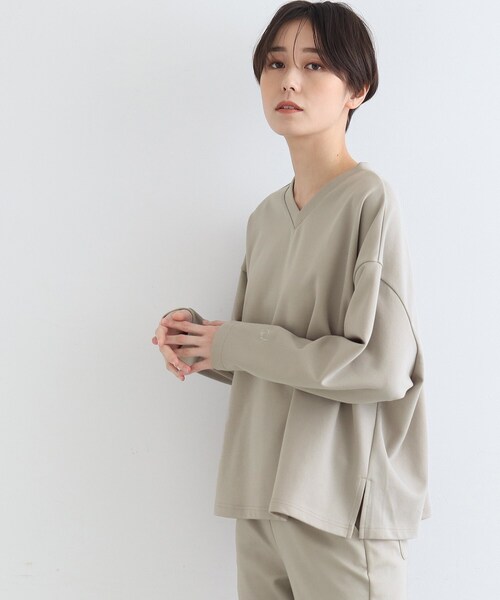 INDIVI(インディヴィ)の「【LIFE/SETUP可能】バイカラーリバートップス(Tシャツ/カットソー・レディース・ライトグレー/ブラウン系その他・34/38)」の13枚目の写真