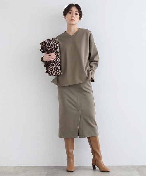 INDIVI(インディヴィ)の「【LIFE/SETUP可能】バイカラーリバートップス(Tシャツ/カットソー・レディース・ライトグレー/ブラウン系その他・34/38)」の18枚目の写真
