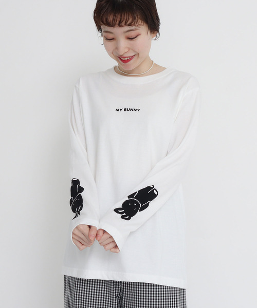 I am I in fact(アイアムアイ インファクト) run rabbit Tシャツ(95-01-CT-006-25-1) I am I in fact(アイアムアイ インファクト) run rabbit Tシャツ