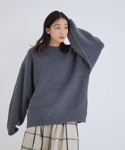 Jayro(ジャイロ)の「ゴマジャガードニットプルオーバー(ニット/セーター・レディース・レッド/チャコールグレー/ベージュ・M)」の2枚目の写真