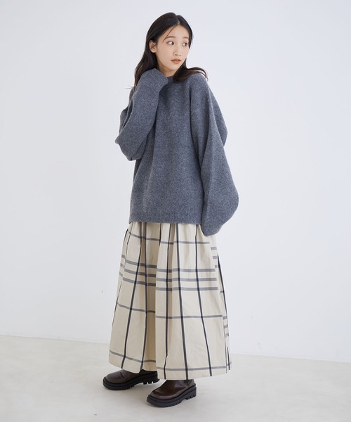 Jayro(ジャイロ)の「ゴマジャガードニットプルオーバー(ニット/セーター・レディース・レッド/チャコールグレー/ベージュ・M)」の5枚目の写真