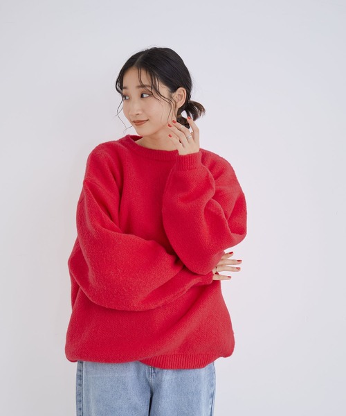 Jayro(ジャイロ)の「ゴマジャガードニットプルオーバー(ニット/セーター・レディース・レッド/チャコールグレー/ベージュ・M)」の11枚目の写真