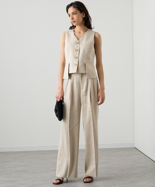 ANAYI(アナイ)の「ラミーストレッチワイドパンツ〈セットアップ対応商品〉(その他パンツ・レディース・オフホワイト/ブラック/ベージュ・38/36)」の19枚目の写真