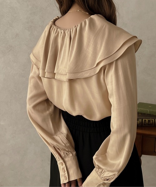 apres jour clair（アプレジュールクレア）の「【apres jour clair】2WAYラッフルブラウス【ZOZOTOWN限定アイテム】（シャツ/ブラウス・レディース・ライトベージュ/オフホワイト・X-LARGE/フリー）」の16枚目の写真