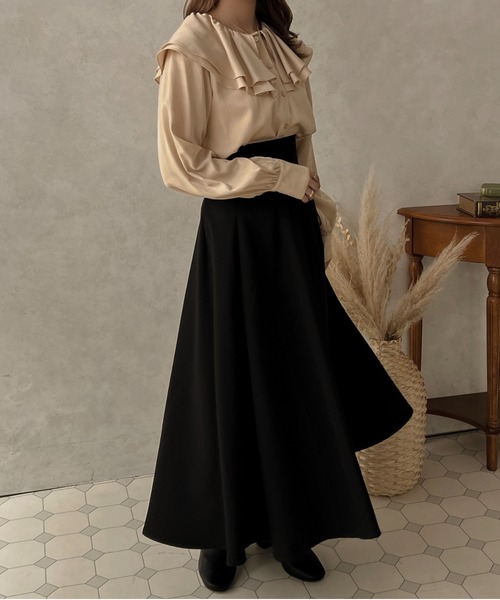 apres jour clair（アプレジュールクレア）の「【apres jour clair】2WAYラッフルブラウス【ZOZOTOWN限定アイテム】（シャツ/ブラウス・レディース・ライトベージュ/オフホワイト・X-LARGE/フリー）」の10枚目の写真