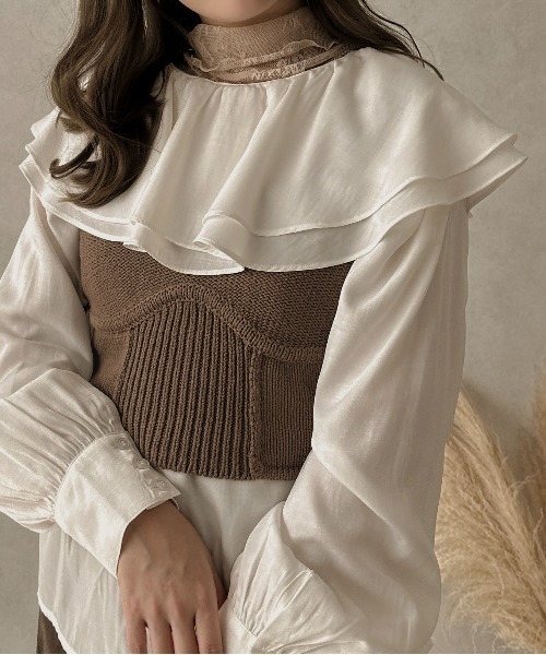 apres jour clair（アプレジュールクレア）の「【apres jour clair】2WAYラッフルブラウス【ZOZOTOWN限定アイテム】（シャツ/ブラウス・レディース・ライトベージュ/オフホワイト・X-LARGE/フリー）」の21枚目の写真