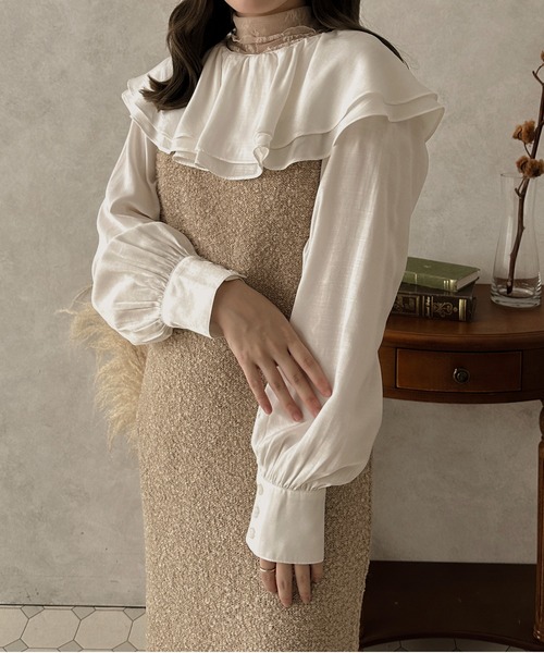 apres jour clair（アプレジュールクレア）の「【apres jour clair】2WAYラッフルブラウス【ZOZOTOWN限定アイテム】（シャツ/ブラウス・レディース・ライトベージュ/オフホワイト・X-LARGE/フリー）」の22枚目の写真