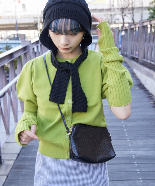Fashion Letter(ファッションレター)の「12G アームカバー付き ニットトップス(ニット/セーター・レディース・グリーン系その他/オフホワイト/ブラック/グレイッシュベージュ・M)」の21枚目の写真