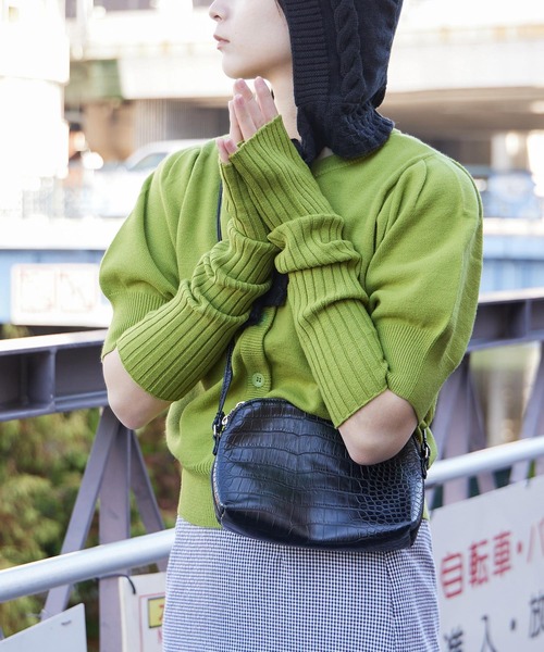 Fashion Letter(ファッションレター)の「12G アームカバー付き ニットトップス(ニット/セーター・レディース・グリーン系その他/オフホワイト/ブラック/グレイッシュベージュ・M)」の22枚目の写真
