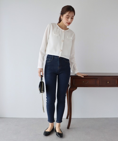 BLUEEAST（ブルーイースト）の「パールカーディガン+キャミセット（アンサンブル・レディース・ブルー/オフホワイト/ブラック/ピンク・MEDIUM）」の11枚目の写真