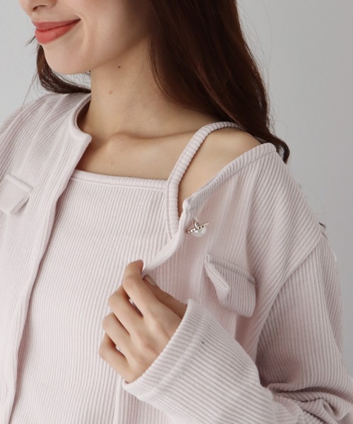 BLUEEAST（ブルーイースト）の「パールカーディガン+キャミセット（アンサンブル・レディース・ブルー/オフホワイト/ブラック/ピンク・MEDIUM）」の18枚目の写真