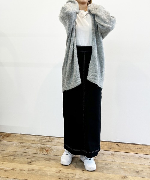 Kotoe(コトエ)の「サスペンダー スカート ハイウエスト ロング デニムタイトスカート(デニムスカート・レディース・オフホワイト/ブラック/ネイビー・FREE)」の11枚目の写真