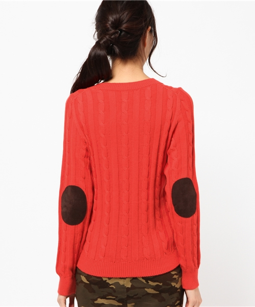OUTLET（アウトレット）の「【BLOOM&BRANCH】SOSOケーブルクルー（ニット/セーター・レディース・レッド・36/34）」の4枚目の写真