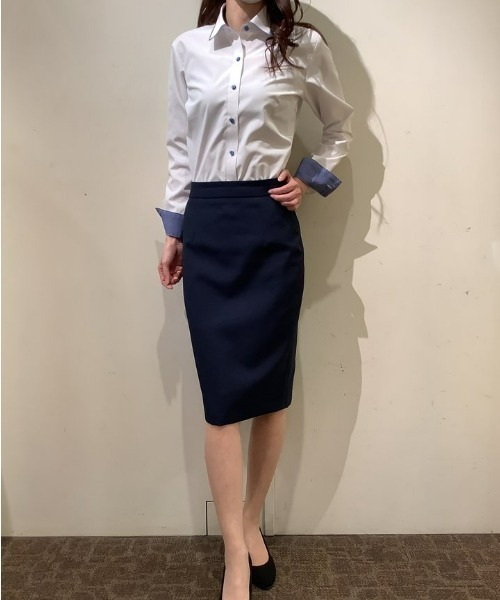 TOKYO SHIRTS(トウキョウシャツ)の「透け防止 形態安定ノーアイロン ワイド 長袖ビジネスワイシャツ(ビジネスシャツ・レディース・ホワイト・LL/S/M/L/XL/XS)」の7枚目の写真
