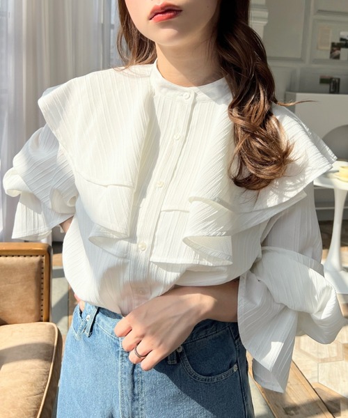 ne Quittez pas ヌキテパ　フリルブラウス　White 完売品 NE QUITTEZ PAS!（ヌキテパ）の「【 ne Quittez pas / ヌキテパ