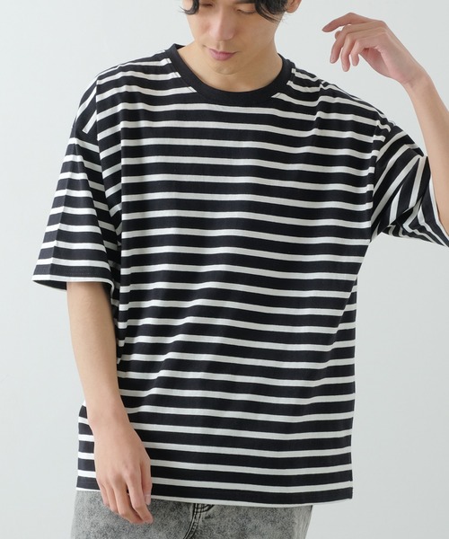 improves（インプローブス）の「【improves】ボーダー 半袖 Tシャツ（Tシャツ/カットソー・メンズ・ブラック×ホワイト/ホワイト×ブラック/ホワイト×ブルー・MEDIUM/X-LARGE/LARGE）」の3枚目の写真